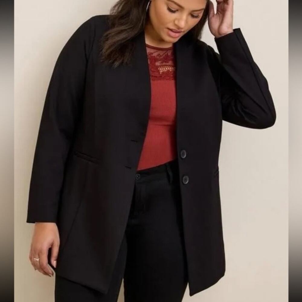 NWT Torrid Studio Ponte Long Line Blazer Single Breasted Button Closure Size 4x
